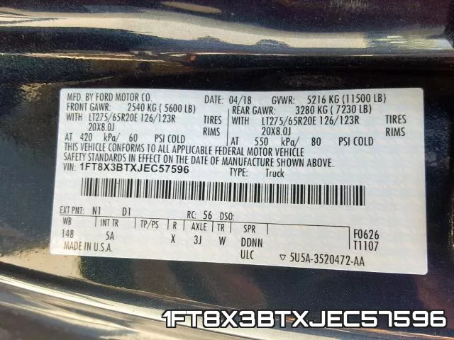 1FT8X3BTXJEC57596 фото 2
