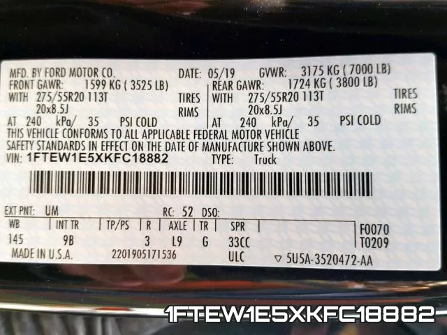 1FTEW1E5XKFC18882 фото 2