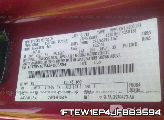 1FTEW1EP4JFB83594 фото 7