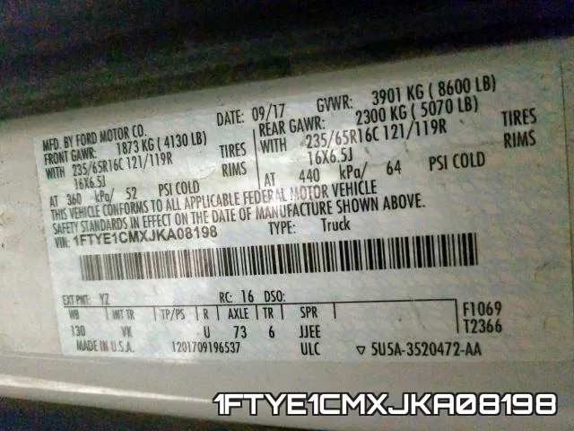 1FTYE1CMXJKA08198 фото 2