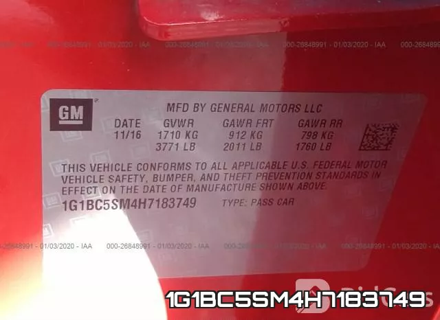 1G1BC5SM4H7183749 фото 6