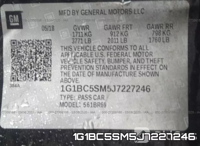 1G1BC5SM5J7227246 фото 6