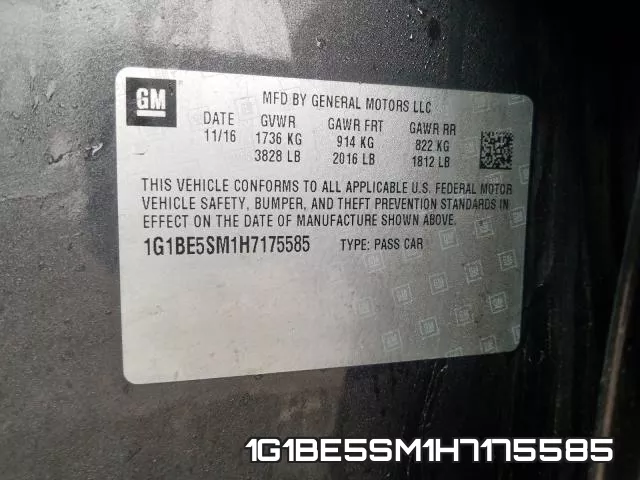1G1BE5SM1H7175585 фото 2
