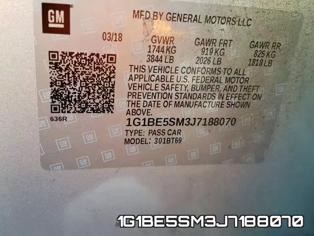 1G1BE5SM3J7188070 фото 2