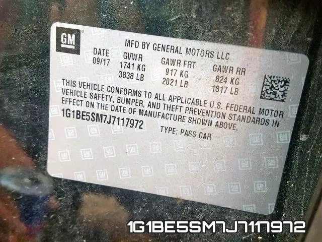 1G1BE5SM7J7117972 фото 2