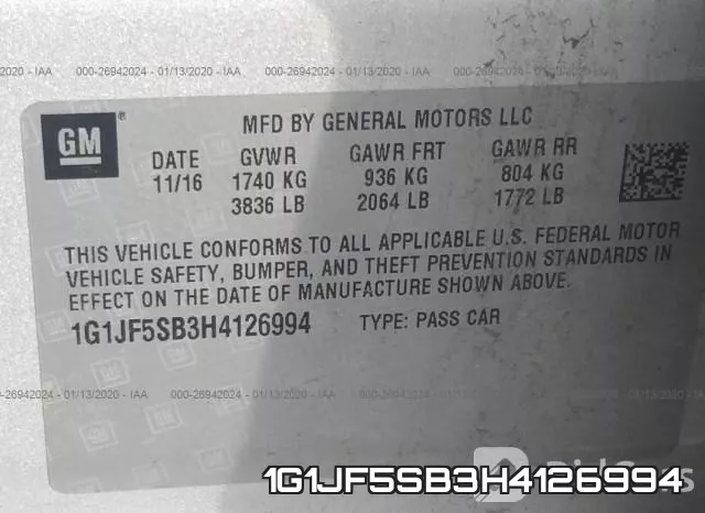 1G1JF5SB3H4126994 фото 8