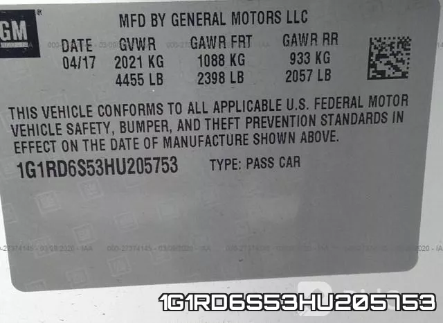 1G1RD6S53HU205753 фото 10