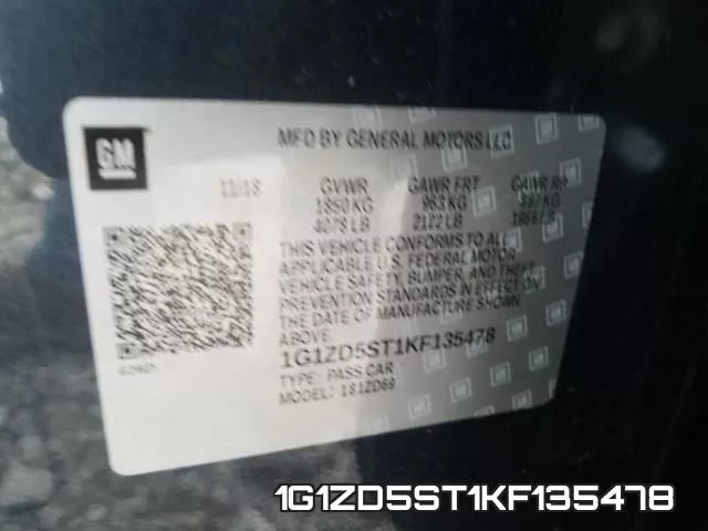1G1ZD5ST1KF135478 фото 2
