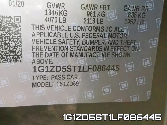 1G1ZD5ST1LF086445 фото 2