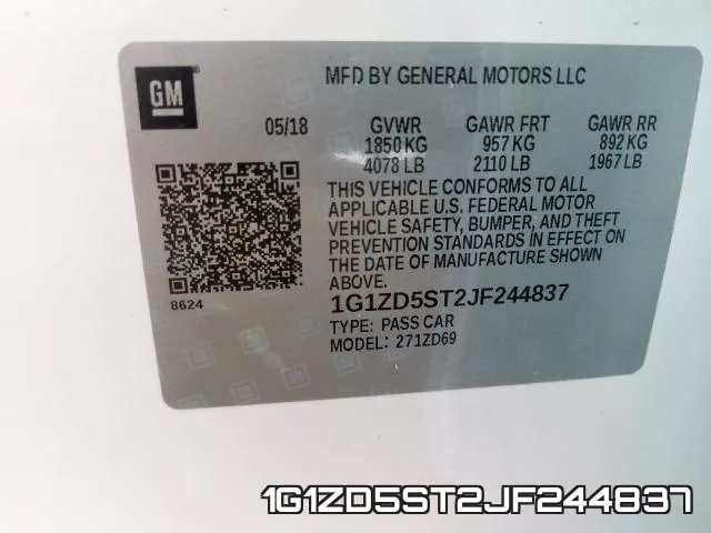1G1ZD5ST2JF244837 фото 2