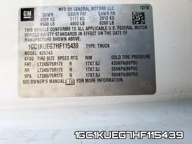 1GC1KUEG7HF115439 фото 2