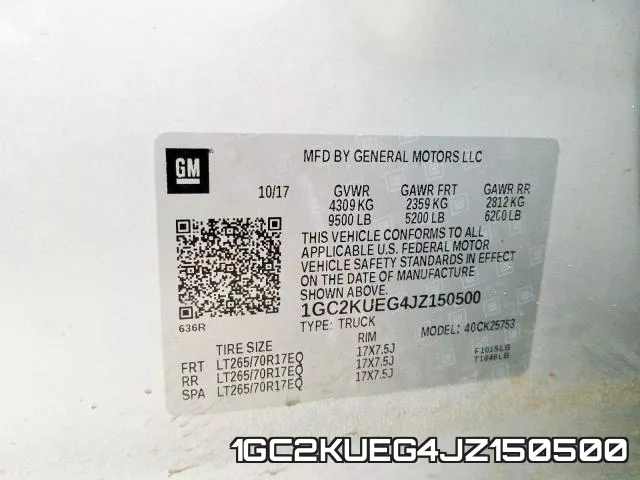 1GC2KUEG4JZ150500 фото 2