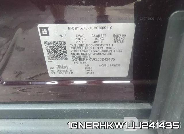 1GNERHKW1JJ241435 фото 7
