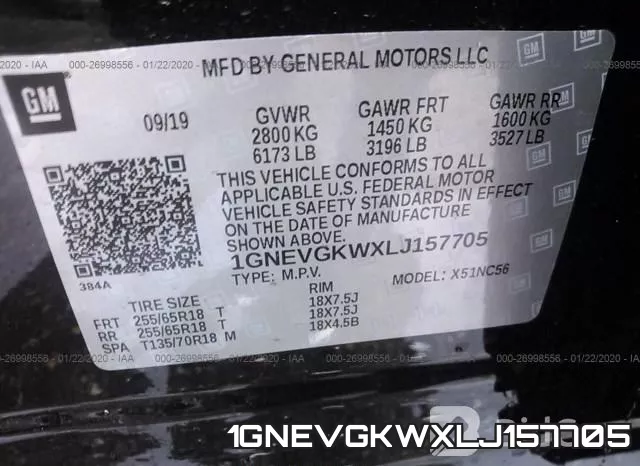 1GNEVGKWXLJ157705 фото 6