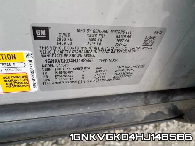 1GNKVGKD4HJ148586 фото 2
