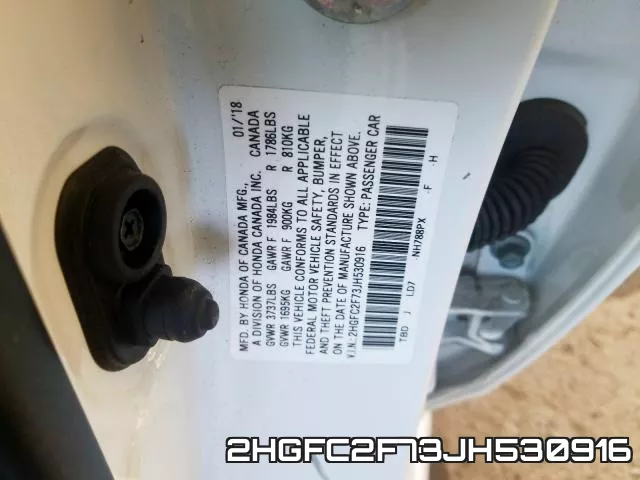 2HGFC2F73JH530916 фото 2