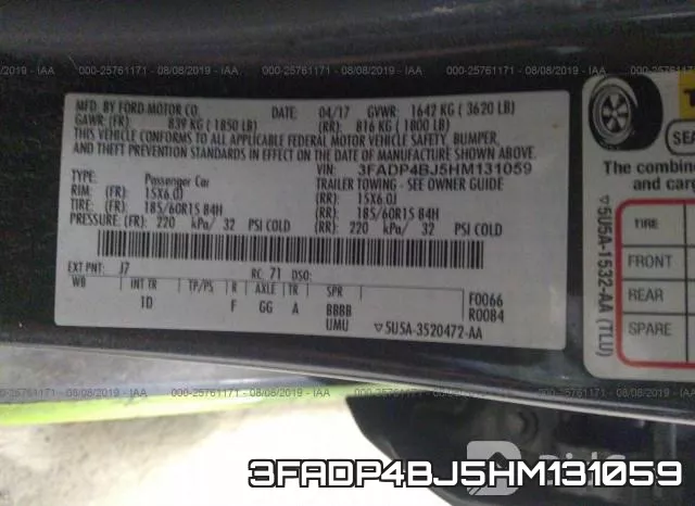 3FADP4BJ5HM131059 фото 10