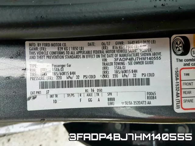 3FADP4BJ7HM140555 фото 2