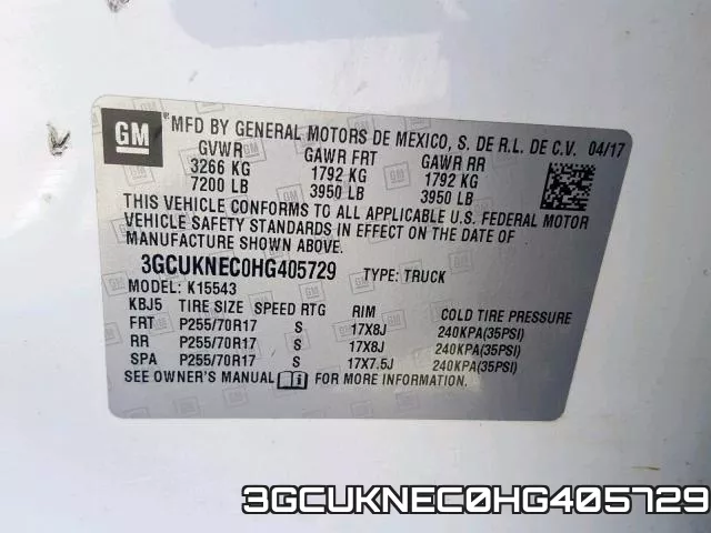 3GCUKNEC0HG405729 фото 2