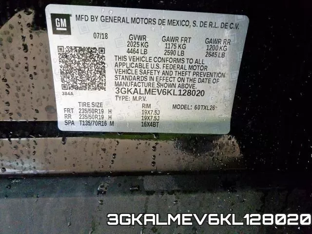 3GKALMEV6KL128020 фото 2