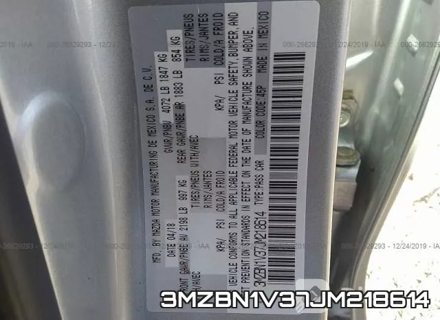 3MZBN1V37JM218614 фото 5