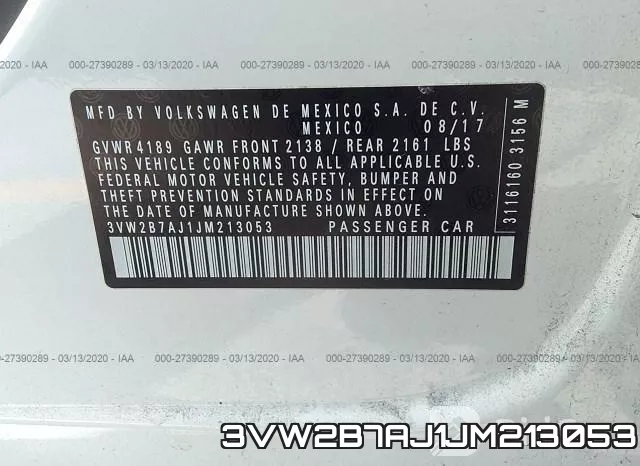 3VW2B7AJ1JM213053 фото 8