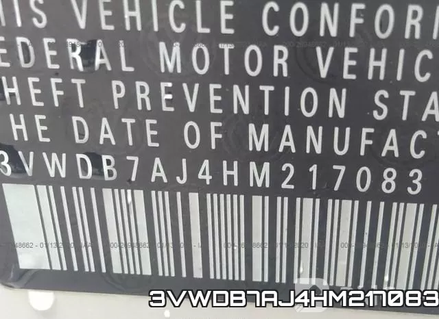 3VWDB7AJ4HM217083 фото 8