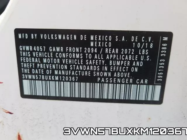 3VWN57BUXKM120367 фото 2