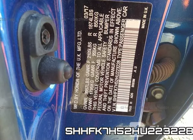 SHHFK7H52HU223228 фото 6