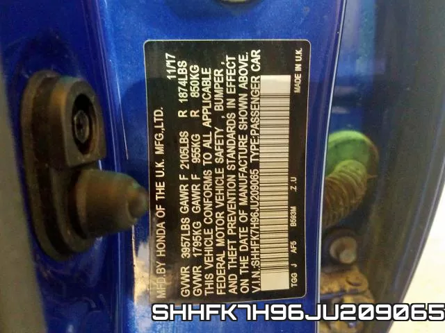 SHHFK7H96JU209065 фото 2