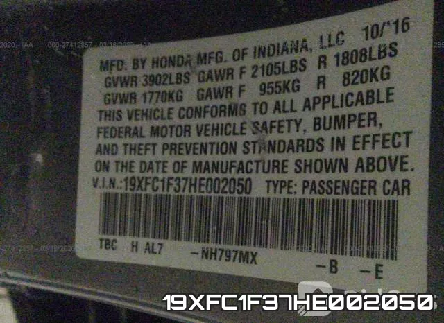 19XFC1F37HE002050 фото 8