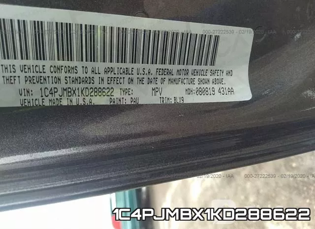 1C4PJMBX1KD288622 фото 7