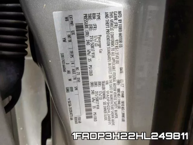 1FADP3H22HL249811 фото 2