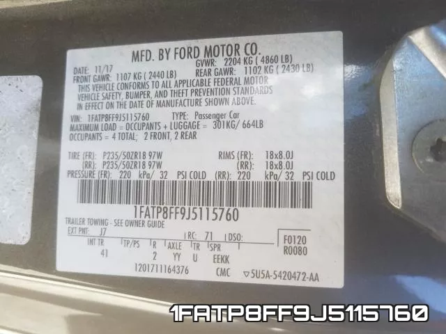 1FATP8FF9J5115760 фото 2