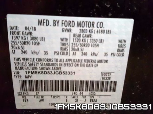 1FM5K8D83JGB53331 фото 2