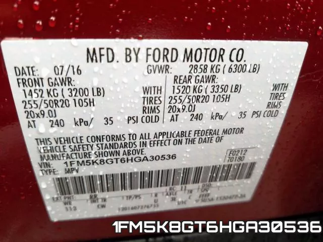 1FM5K8GT6HGA30536 фото 2