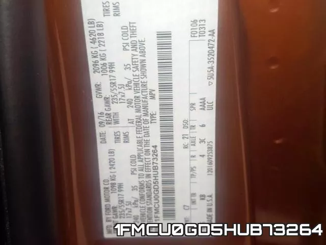 1FMCU0GD5HUB73264 фото 2