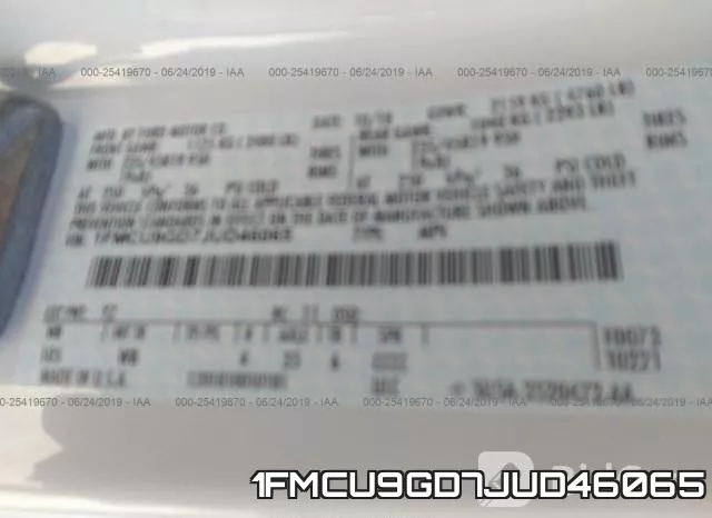 1FMCU9GD7JUD46065 фото 8