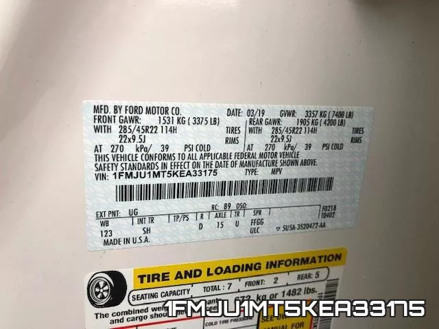 1FMJU1MT5KEA33175 фото 10