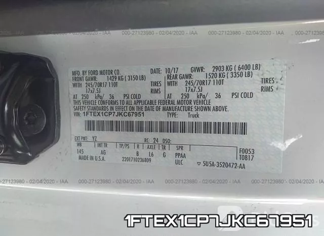 1FTEX1CP7JKC67951 фото 10