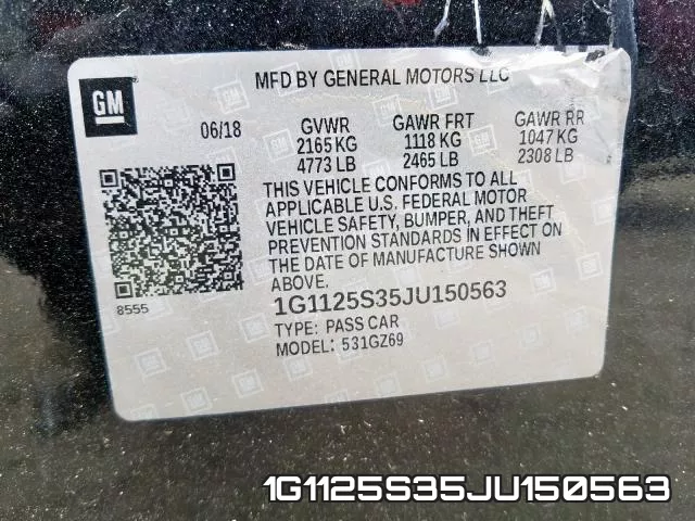 1G1125S35JU150563 фото 2