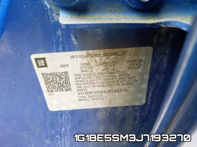 1G1BE5SM3J7193270 фото 2