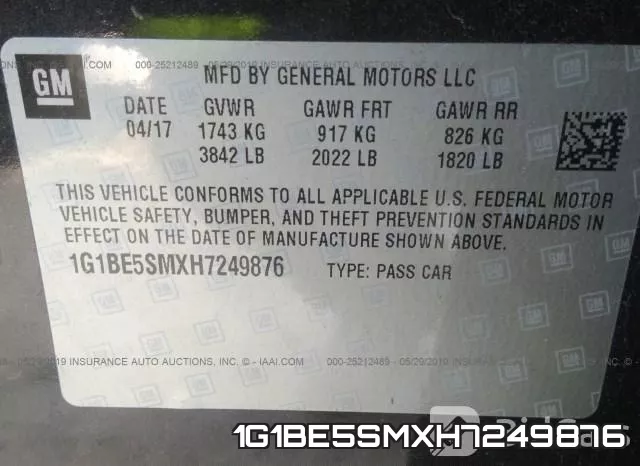 1G1BE5SMXH7249876 фото 6