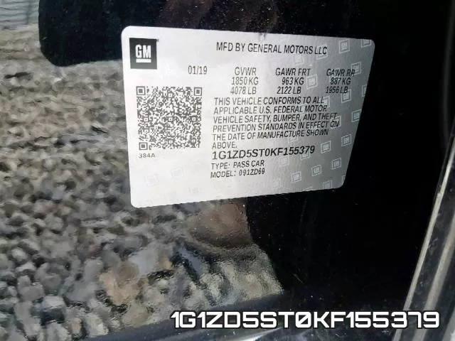 1G1ZD5ST0KF155379 фото 2