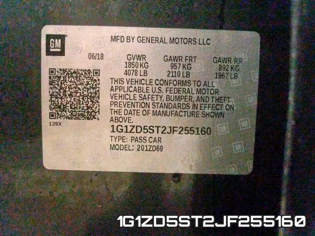 1G1ZD5ST2JF255160 фото 2