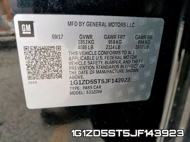 1G1ZD5ST5JF143923 фото 2