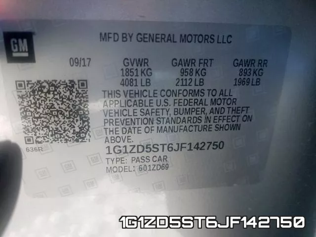 1G1ZD5ST6JF142750 фото 2