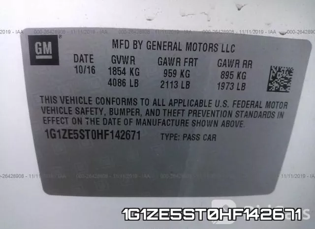 1G1ZE5ST0HF142671 фото 5