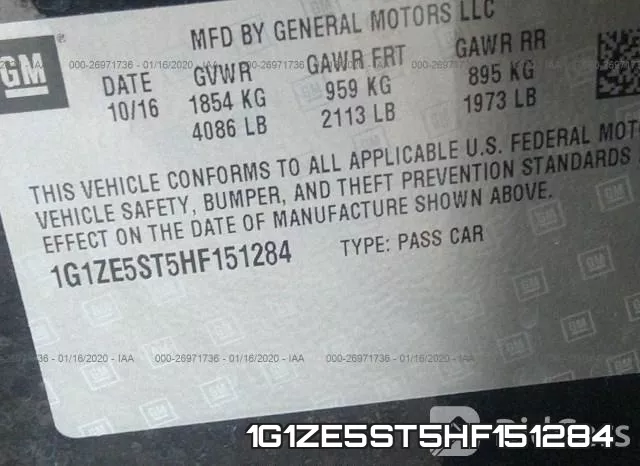 1G1ZE5ST5HF151284 фото 8