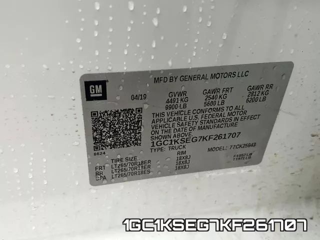 1GC1KSEG7KF261707 фото 2